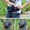 Riñonera deportiva con soporte para botella de agua, cintura ajustable, bolsa para guardar botellas de agua y teléfono, tira reflectante, varios compartimentos