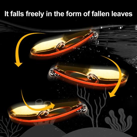 4CM/5G Spinner Blade Lure with Hook Double-sided Reflective Hard Metal Spoon Spinnerbait Rotating Sequin Lure Saltwater Freshwater Walleye Bass