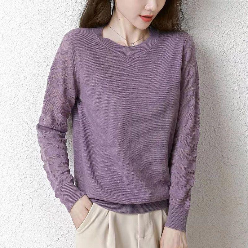 Maglione lavorato a maglia a maniche lunghe Maglione da donna per abbigliamento esterno autunno e inverno Pullover con scollo a V e maniche a pipistrello