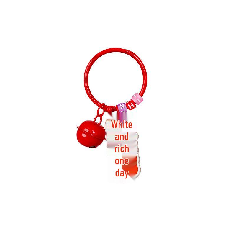 Cartoon Acrylic Blessing Word Keychain Pendant - Irregular Shape, Ideal for Students & Small Gifts