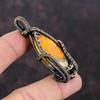 Bumble Bee Jasper Pendant Copper Wire Wrapped Pendant Gemstone Pendant Unique Copper Jewelry Handmade Pendant Wire Wrap Jewelry Gift For Him