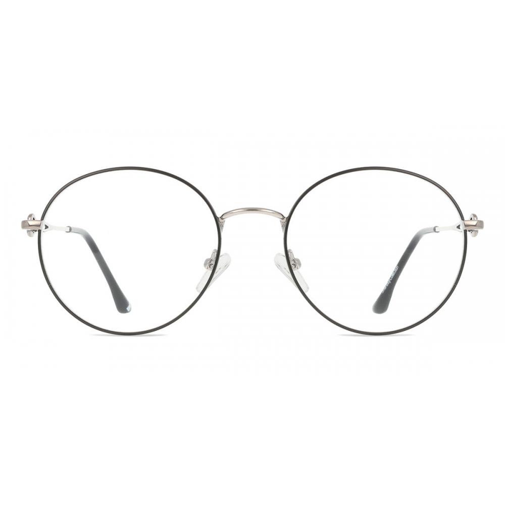 

Full Rim Round Black Silver Smartbuy Collection Grosmorne L120b Fashion Unisex Eyeglasses Black Silver/53
