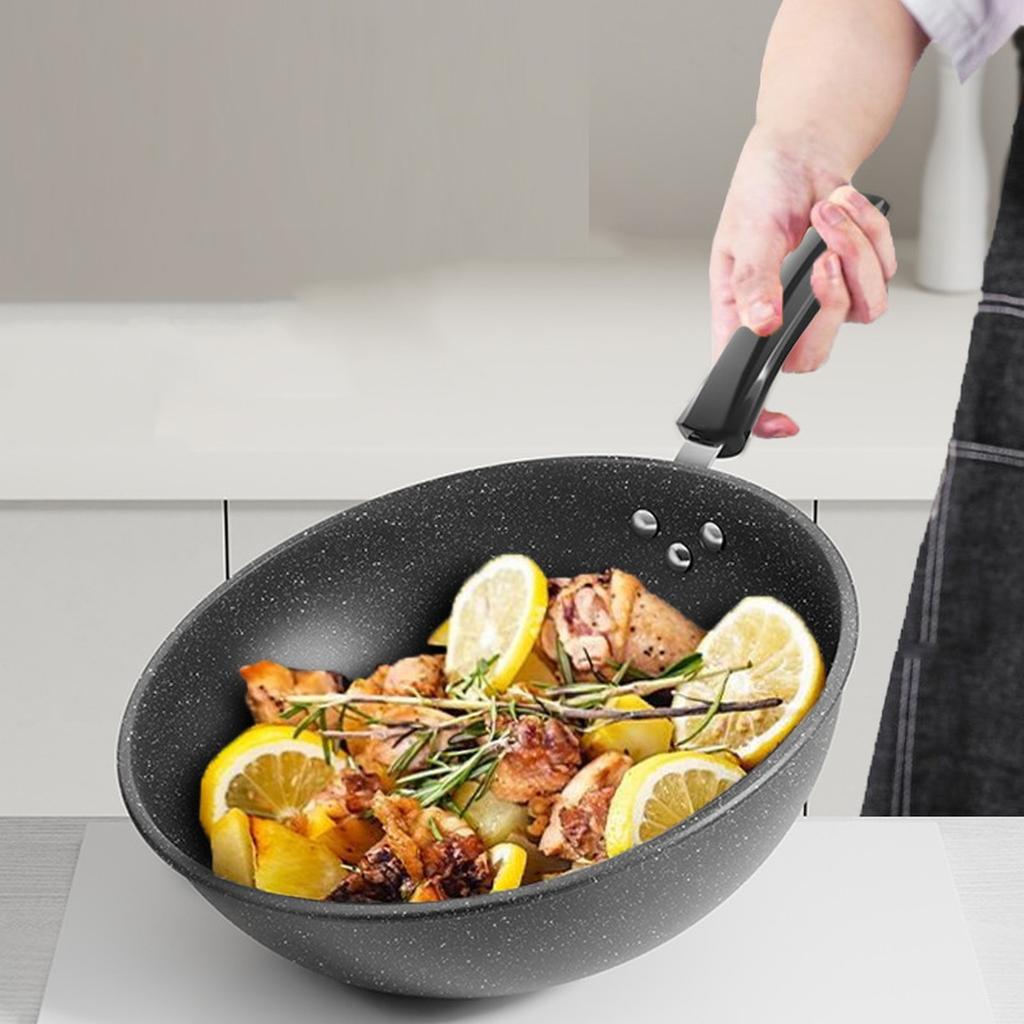 Die- Nonstick Wok Pan, Household Cooking Skillet for All Stovetops