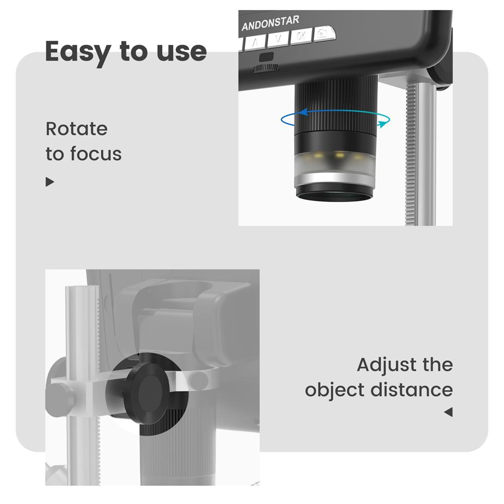 Microscop digital de 24 m cu ecran de afișare reglabil de 7 inchi, video foto cu mărire digitală 3X