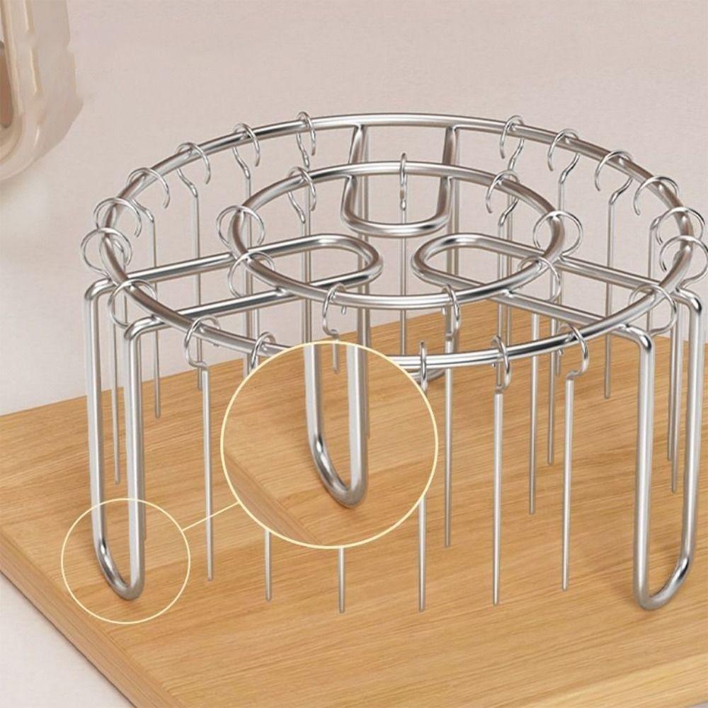 Stainless Steel Skewer Holder Vertical Barbecue Skewer Bracket for Air Fryer Accessory