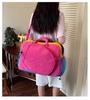 Large Capacity Wet-Dry Fitness Bag with Mesh Badminton Racket Storage - Color Block Design, Outdoor Sports Crossbody Bag