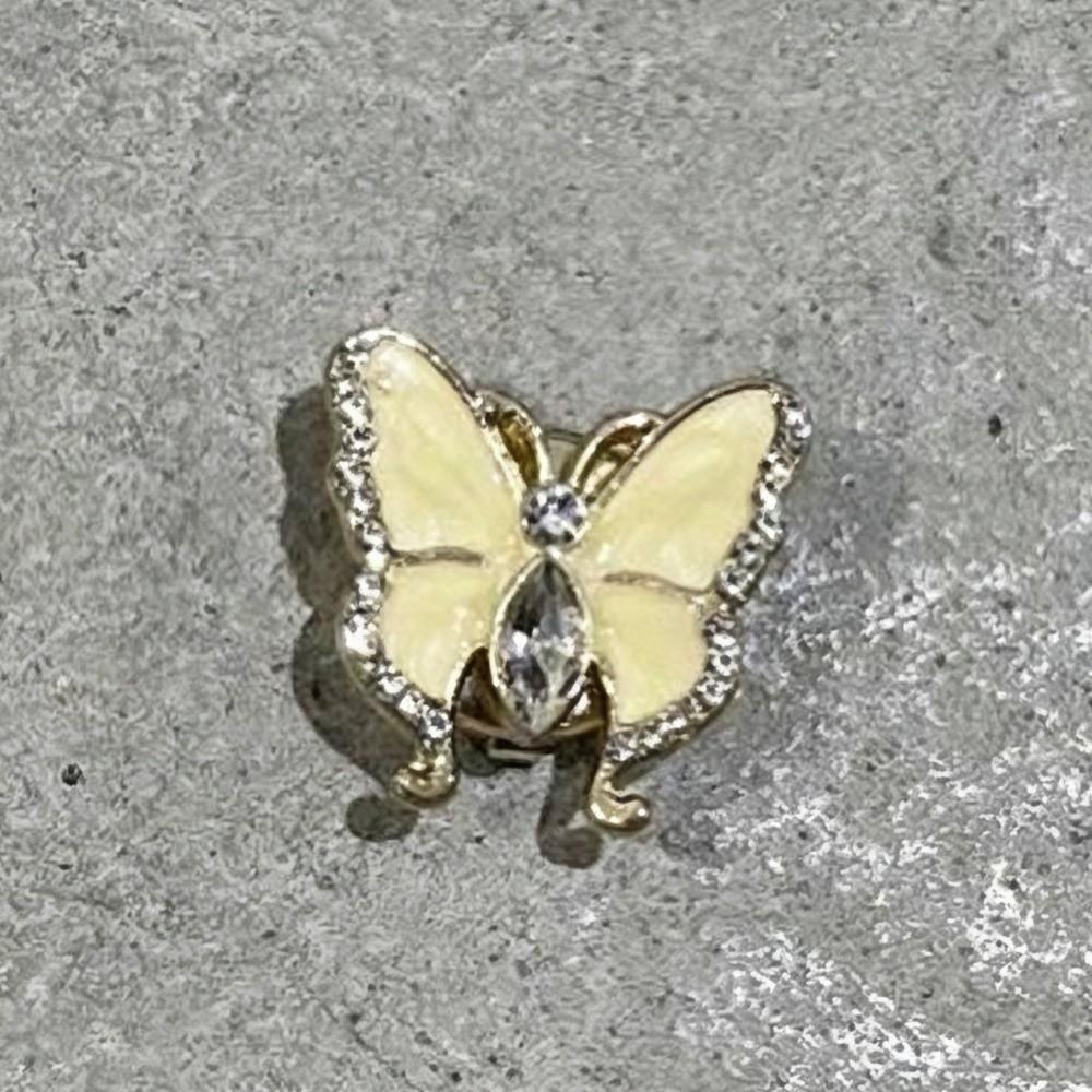 Brass Base 3D Butterfly Cufflinks Rhinestone Button Cover Creative Sleeve Button Men Women