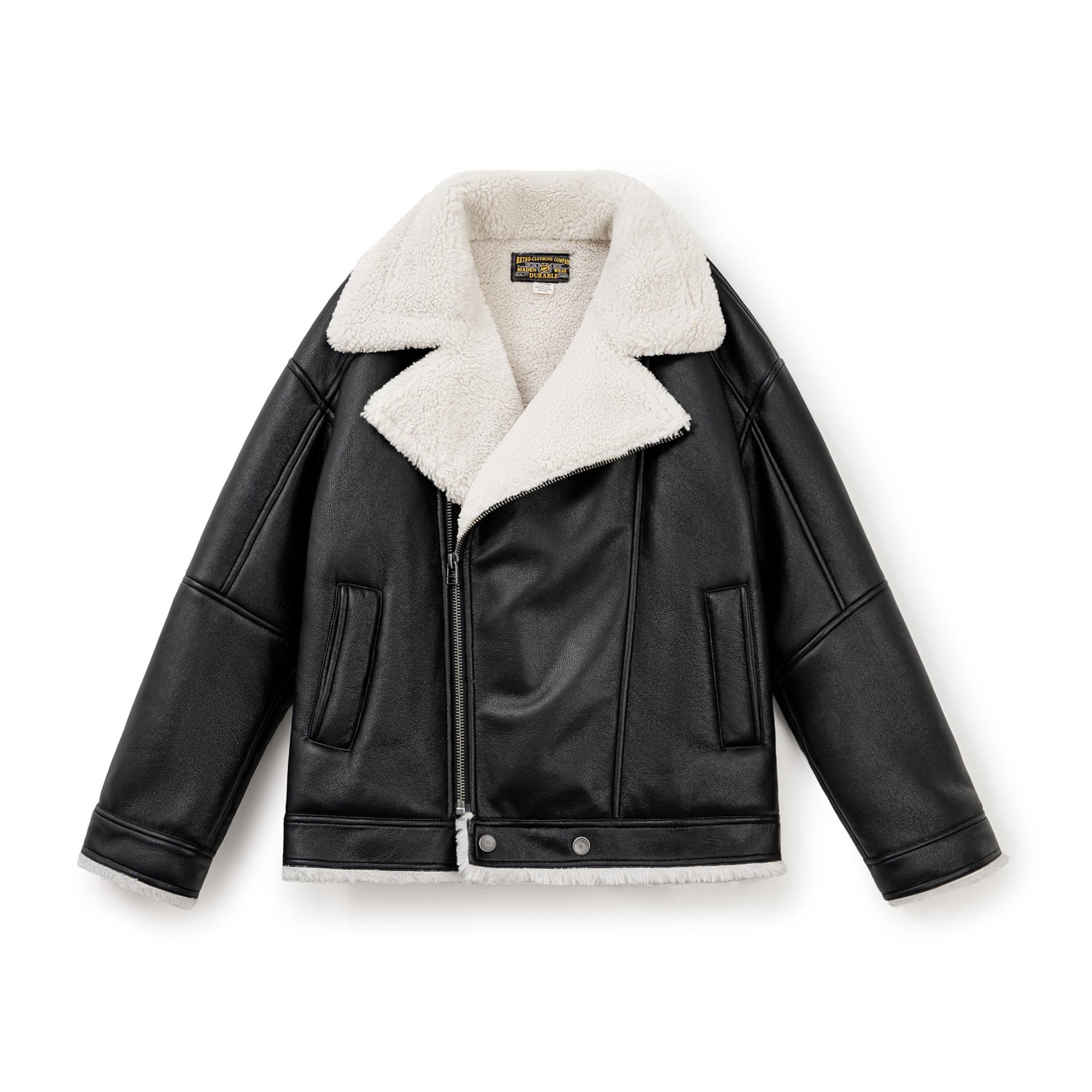 Мужская зимняя куртка-бомбер Madden Workwear G1 - Натуральная кожа с узором  Личи  и шерсть ягненка XL