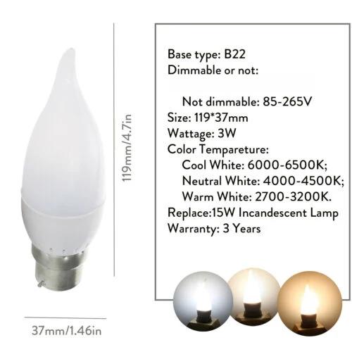 LED Flame Chandelier Bulb 3W E12 E14 SES B22 BC E27 Candle 2835 SMD Velas Decorativas Home Lighting Replace 25W Halogen Lamps