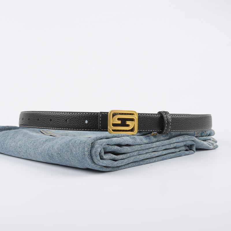 Lychee Pattern Can Be Used On Both Sides, First Layer Cowhide, Genuine Leather, Women'S Belt, Women'S Belt With Jeans, Casual Pants.