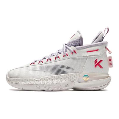 Kids KT9 Comfortable Casual Shock Absorbing Wear Resistant High Top Basketball Shoes Kids Basketball Shoes White Gray 312411130-5
