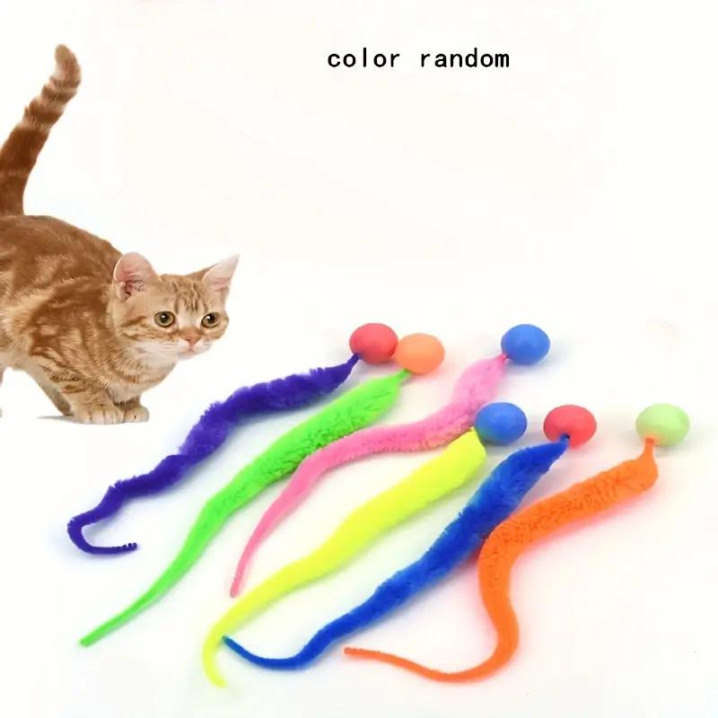 1 Piece Pet Cat Toy Fluorescent Elastic Ball Caterpillar Random Color