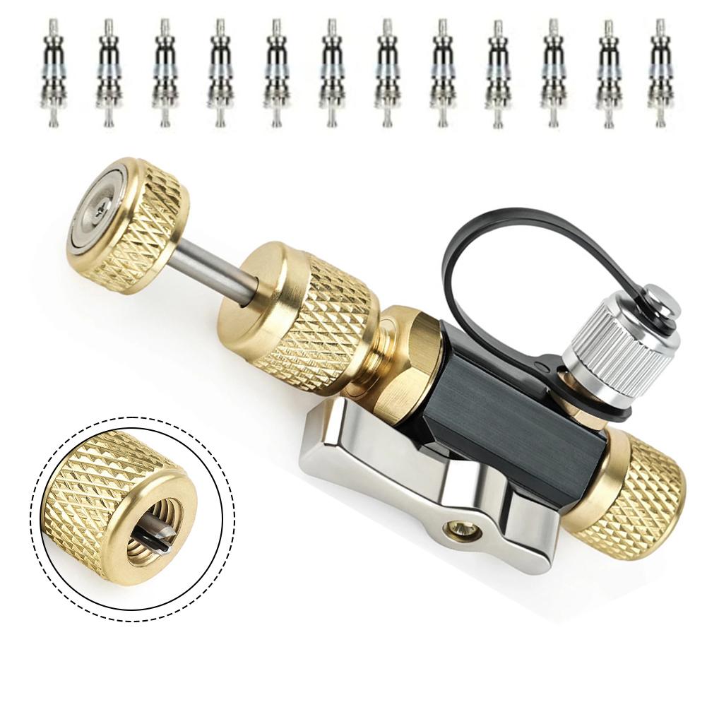 1 Set 1/4&5/16 In 1 Valve Core Removal Tool 20 Microns Vacuum-Rated Core Removal Tool Valve Core Disassembly Installation Tool