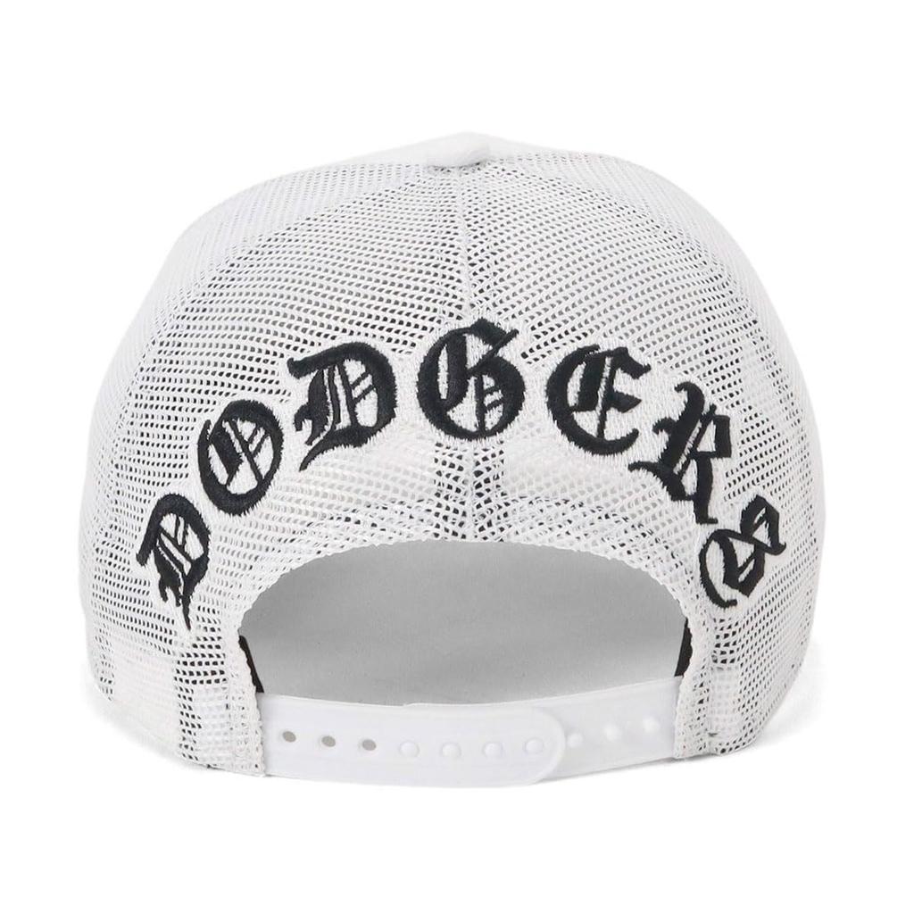 New Era Mesh Cap MLB ONSPOTZ Exclusive LA White FREE 9Forty Trucker Black Letter Arch Undervisor Paisley Mib Los Angeles Dodgers 9FORTYA-FRAME A-Frame