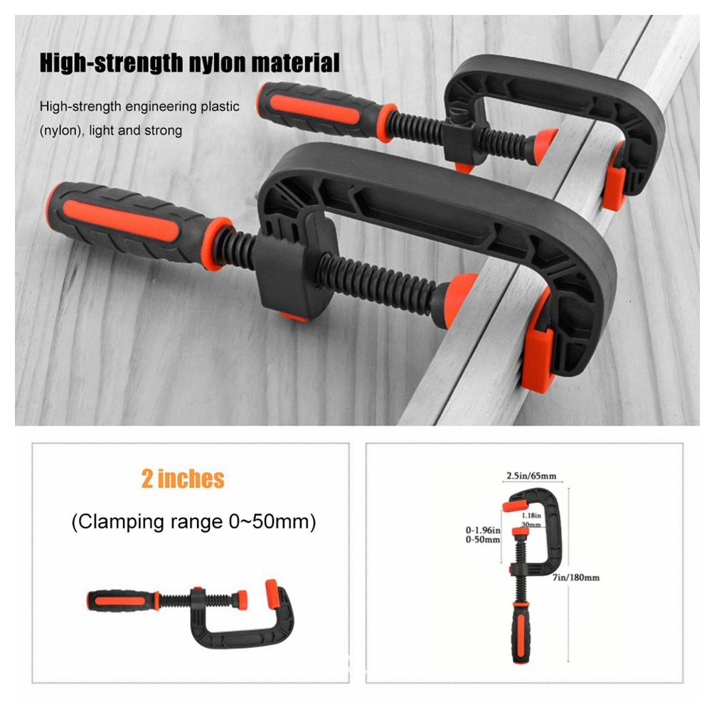 2pcs/set G-shaped Fixture 2 inches Heavy-Duty Opening Industrial G-shaped Clamp suitable for Woodworking Welding Construction