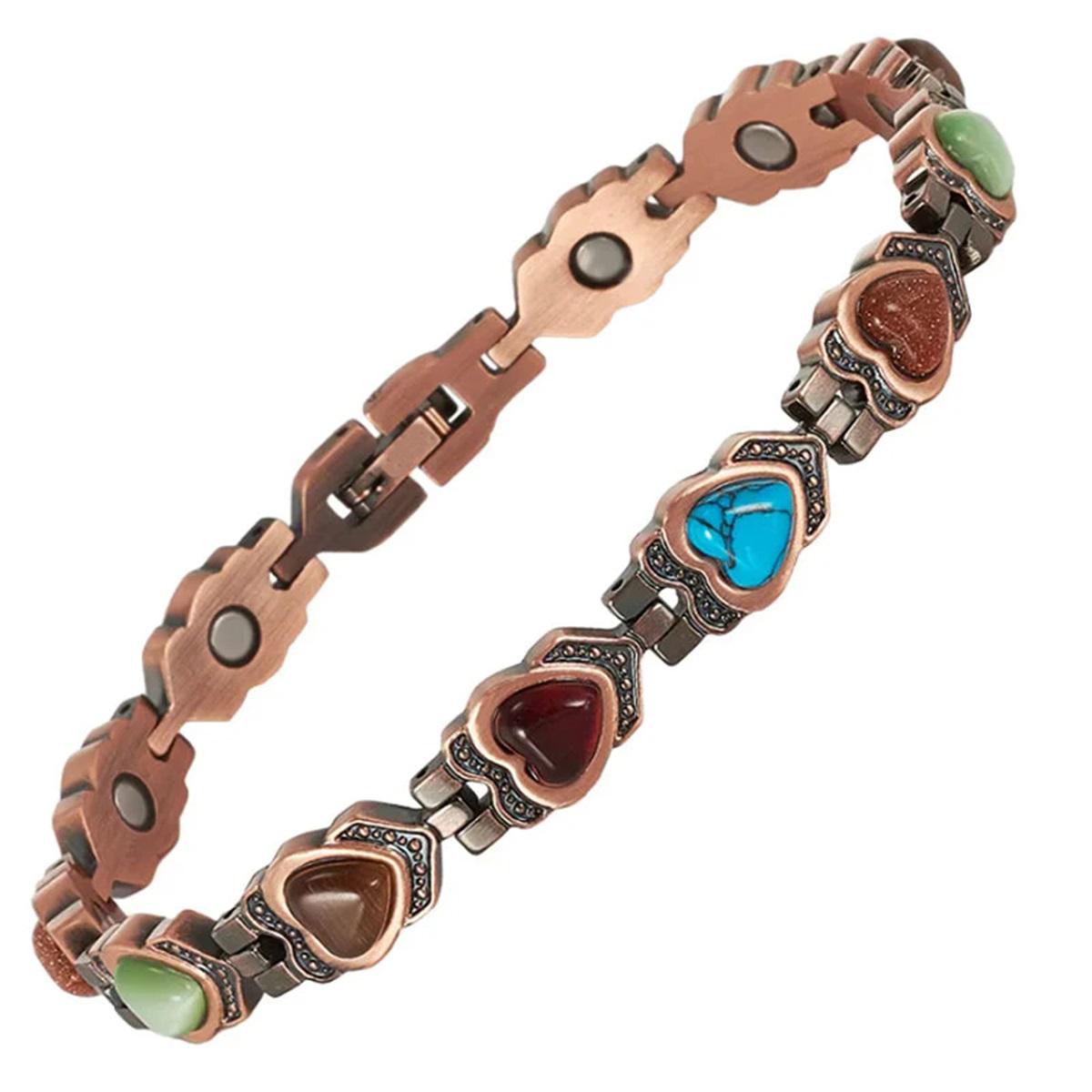 

Women s Magnetic Bracelet, Colorful Stones Magnetic Bracelet for Women with Magnets Adjustable Magnet Links Bracelet XX-CS