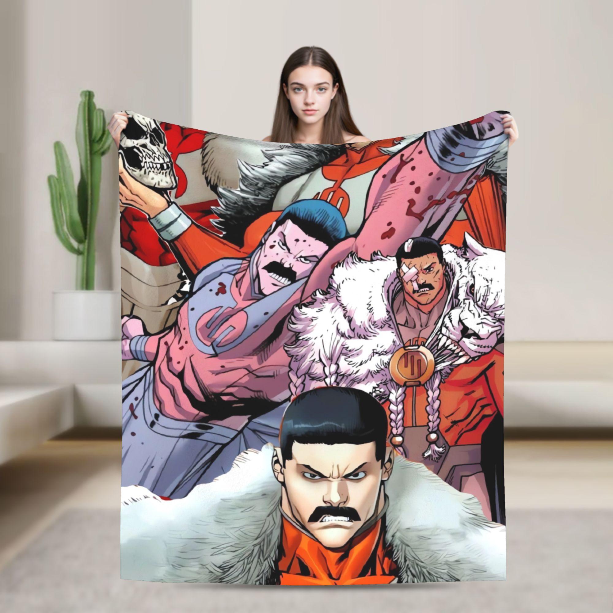Invincible Thragg Blanket  Soft Warm Fashion Plush Throw Blanket For Outdoor Travel Flannel Bedspread Bed Cover 130x150cm
