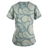 Women Fashion Spring And Summer Oil Painting Print V-neck Short Sleeve Workwear With Pockets Tops