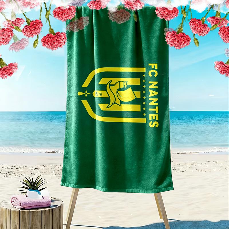 FC Nantes Print Beach Towel, Large Soft Quick Dry Towel for Beach Camping Swimming