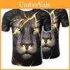 Trendy 3d Printed Lion And Tiger Men's T-shirt Comfortable Loose Fit Summer Wear
