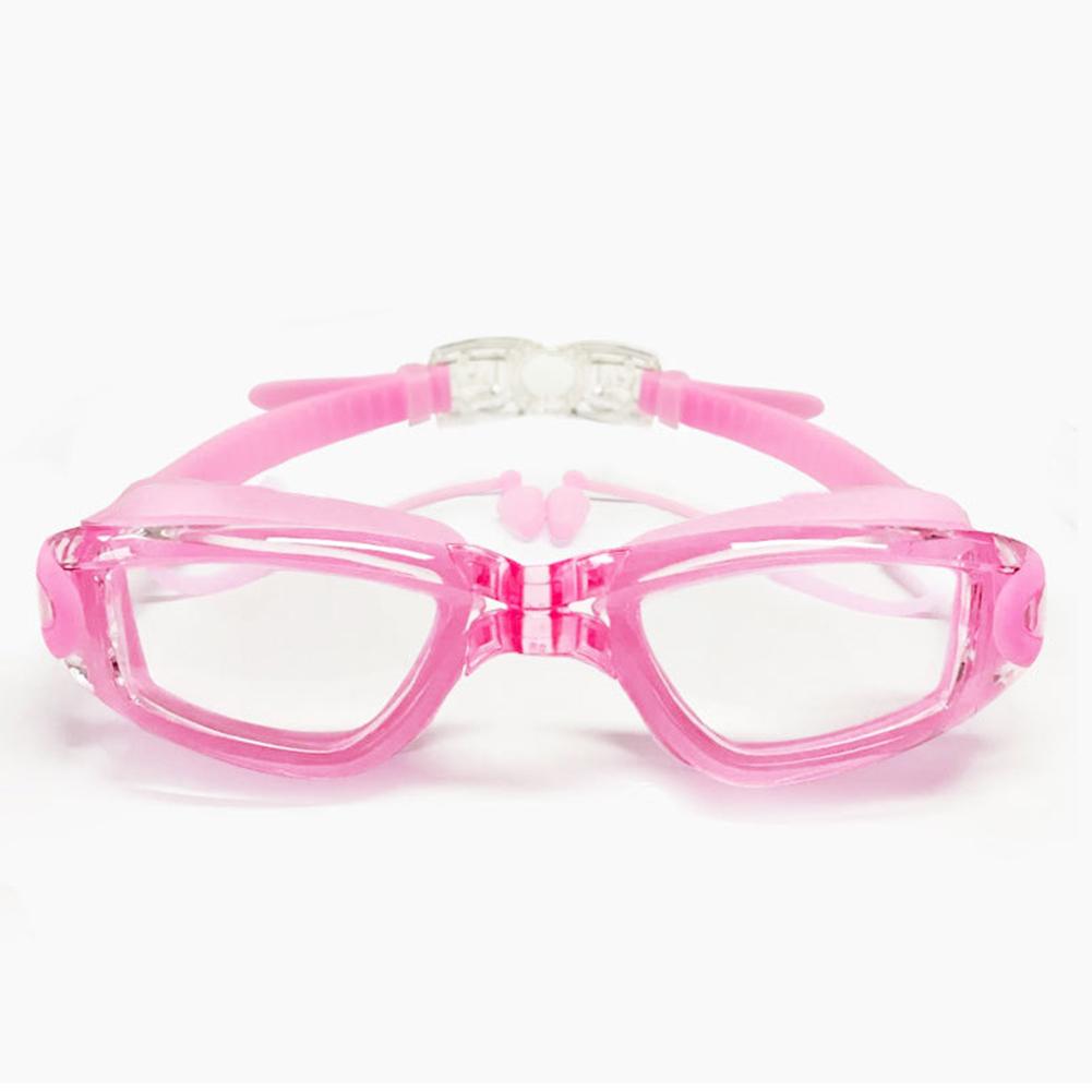 Unisex Electroplated Plain Swimming Goggles Waterproof Anti-fog Anti-uv Swimming Glasses Transparent pink #1