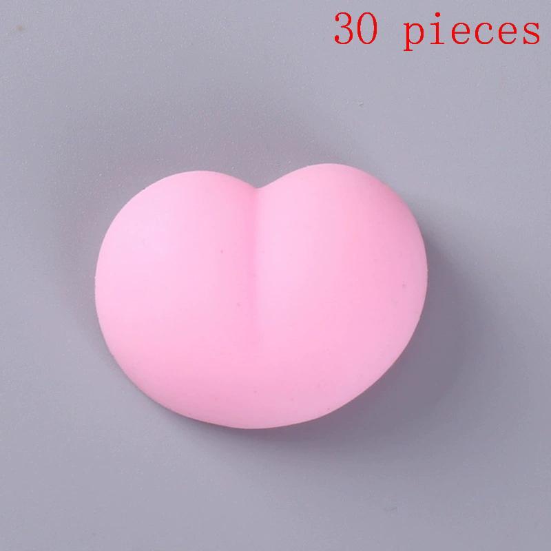 10/30Pcs Stereo Relieve Stress Peach Bum Sticker Mobile Phone Decoration Accessories Fun Butt Mochi Squeeze Toy