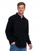 Men's Cotton Jeans Shirt Elegant Modern Classic MORAJ M BLACK