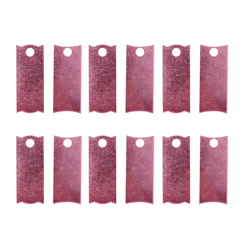 12pcs Acrylic Cup Nameplates Handmade Lid Label for 30/40oz Cups Glitterings Acrylic Name Plate Cards Unique Gift