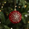 Luxury Holiday Tree Decorations Burgundy Velvet Christmas Ball Ornaments, 3.15 Inch Glitter Flocked Decorative Hanging Balls Decoration, Plastic