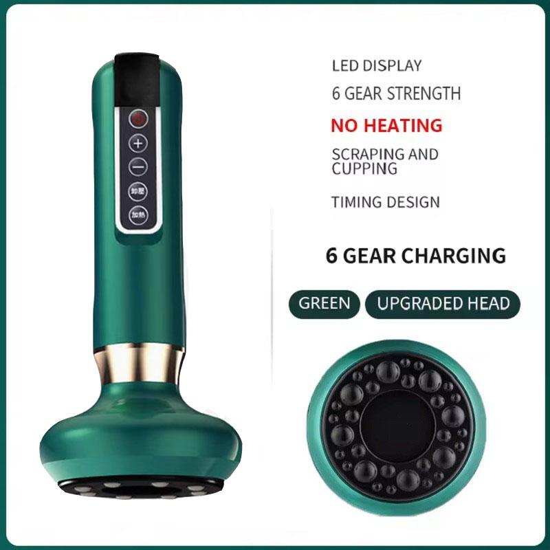 Rechargeable Electric Gua Sha Massager with Heating Vacuum Cupping ABS 304 Stainless Steel