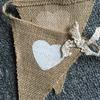 1.6m Love Heart Linen Bunting Flags Burlap Lace Pennant Party Garland Wedding Decoration