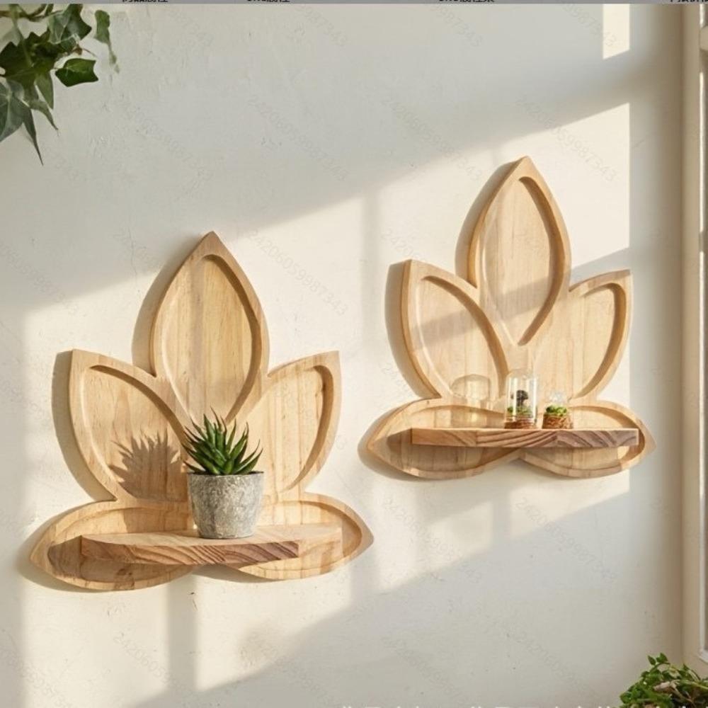 

Suspended Wall Mounted Storage Rack Wooden Multi Functional Storage Rack Home