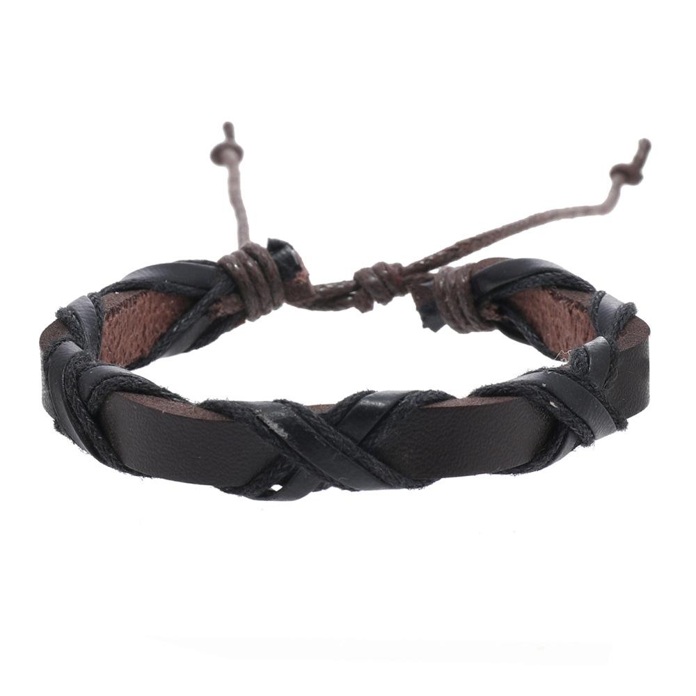 Handwoven Cross Design Bracelet for Men Adjustable Multilayer Minimalist Rope Wristband Stylish Boho Outdoor Sports Bracelet