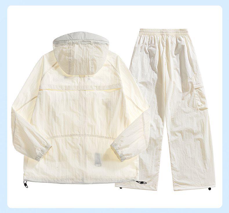 Atmungsaktives Sommer-Paar-Set: Ultra-dünner Eis-Seiden-Sonnenschutz-Hoodie & Hose