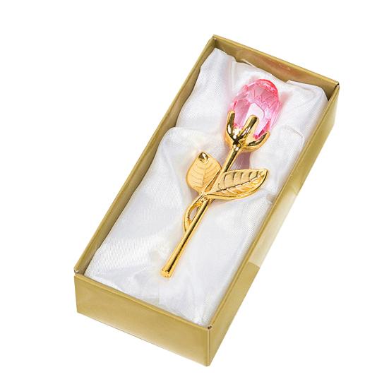 Clear Rose in Gift Box Artistic Flower Sculpture for Valentine's Day Elegant Home Office Decor And Romantic Gift