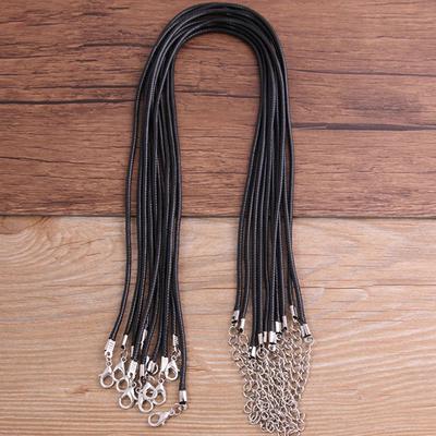 10Pcs 1.5Mm Adjustable Black Leather Cord Rope For Diy Necklace Bracelet Making