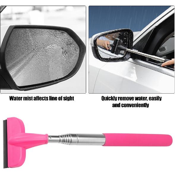 2Pcs Car Window Mini Squeegee, Portable Tiny Car Side Mirror Squeegee Retractable Car Windshield Wiper To 39.5 In Windshield Squeegee For Car Windows