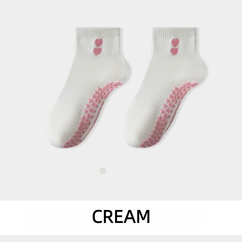 Womens Professional Pilates Yoga Socks Non Slip Dot Grip Ankle Socks For Indoor Exercise Running Jumping Rope Fitness