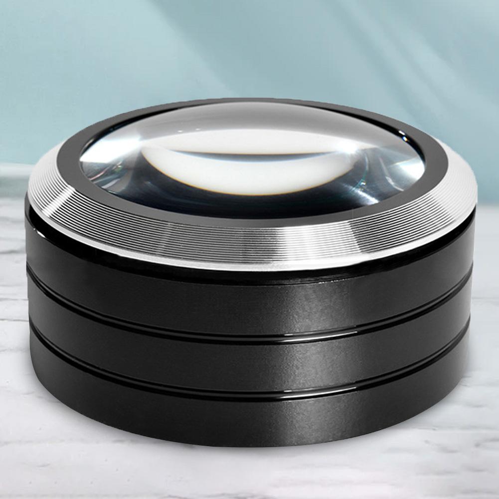 Illumination Paperweight Magnifier Dome Desktop Magnifying Glass 70mm Optical Glass Lens Reading Magnifier for Studying Map Coin