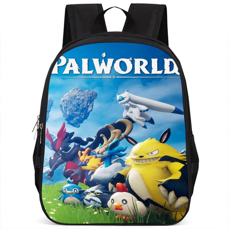 Spacious Palworld Student Backpack For School 15 Inch Large Capacity Polyester Bag