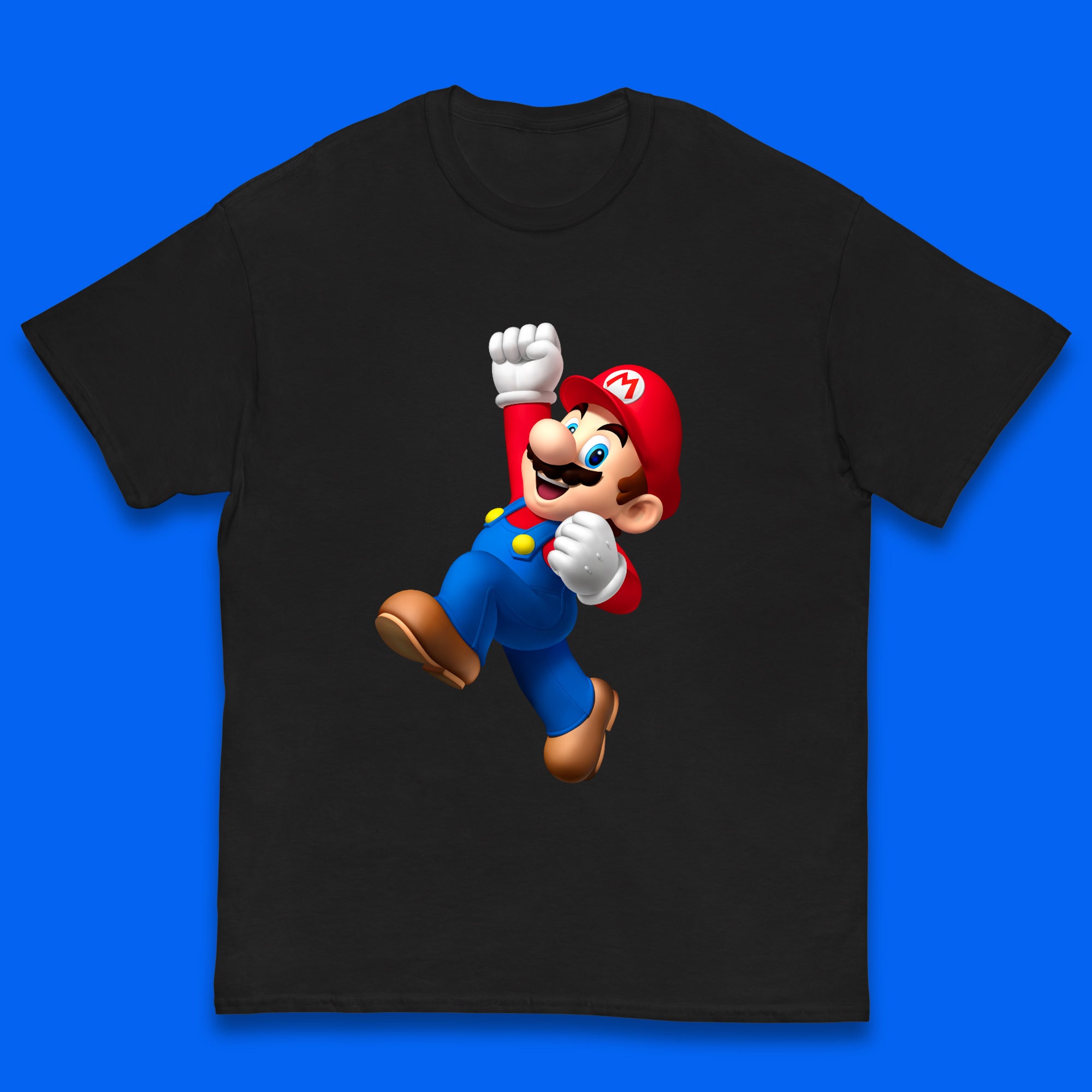 

Super Mario Jumping In Happy Mood Funny Game Lovers Players Mario Bro Toad Retro Gaming Kids T Shirt 100