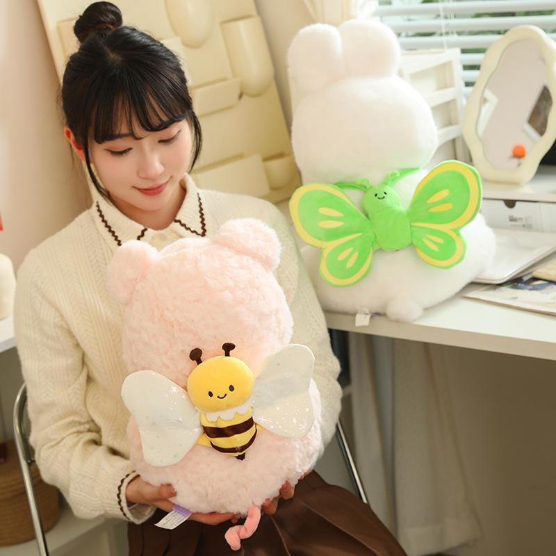 Cute Butterfly Rabbit Bee Pig Doll Plush Toy Doll Children's White Rabbit Rag Doll Birthday Gift