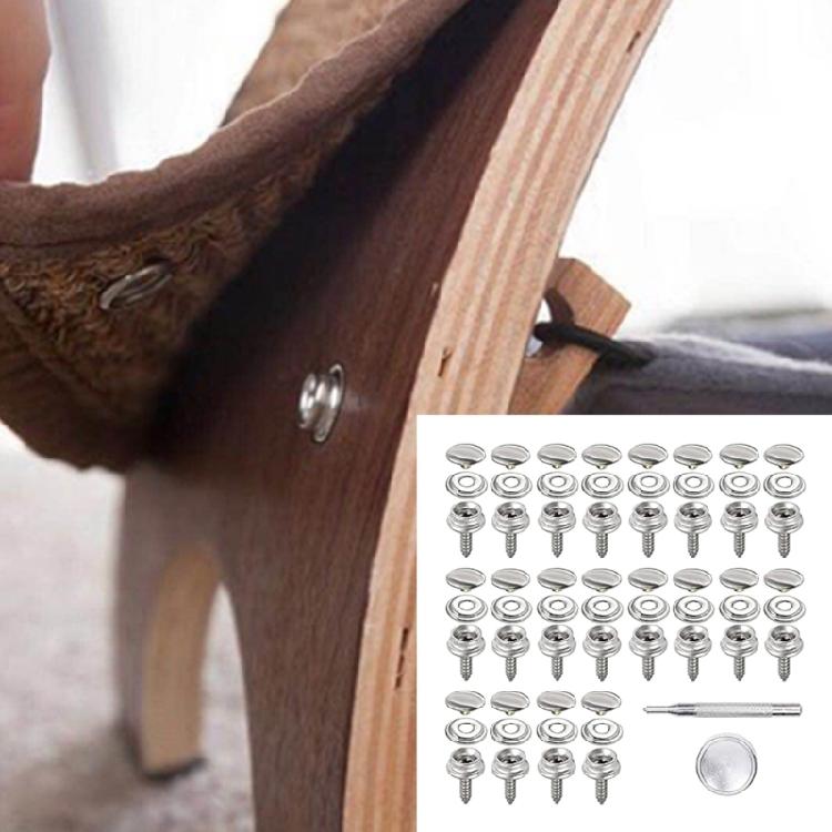 20Pcs 15Mm Rustproof Snapping Buttons With Auto Drilling Screws Ideal For Outdoor Furniture And Waterproof Fabric Fixing