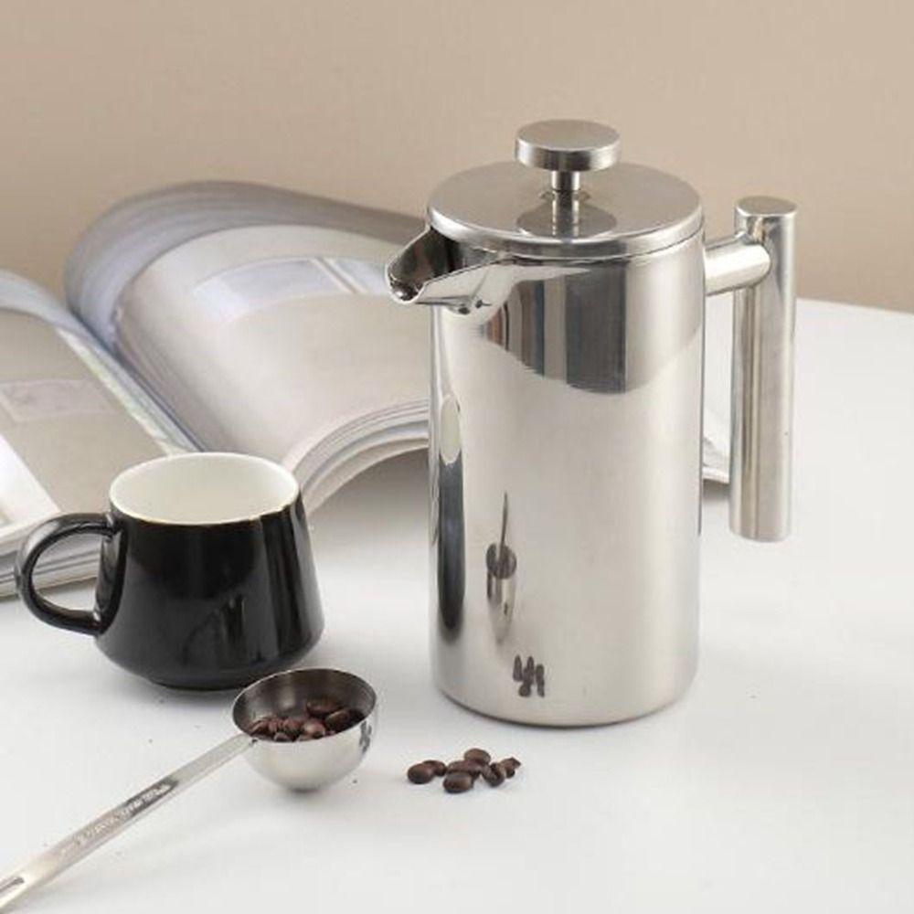 Double Walled French Press Coffee Maker Stainless Steel Espresso Coffee Pot  Office