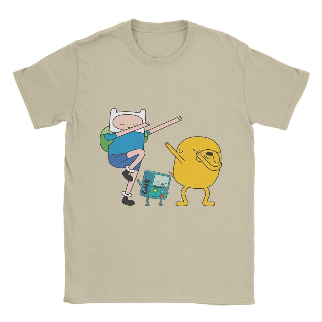 Adventure Time   T-Shirt Summer Finn Jake BMO Dab Cotton T-Shirts For Mens Trending Print Tee Shirt Short Sleeve Basic Top Tees
