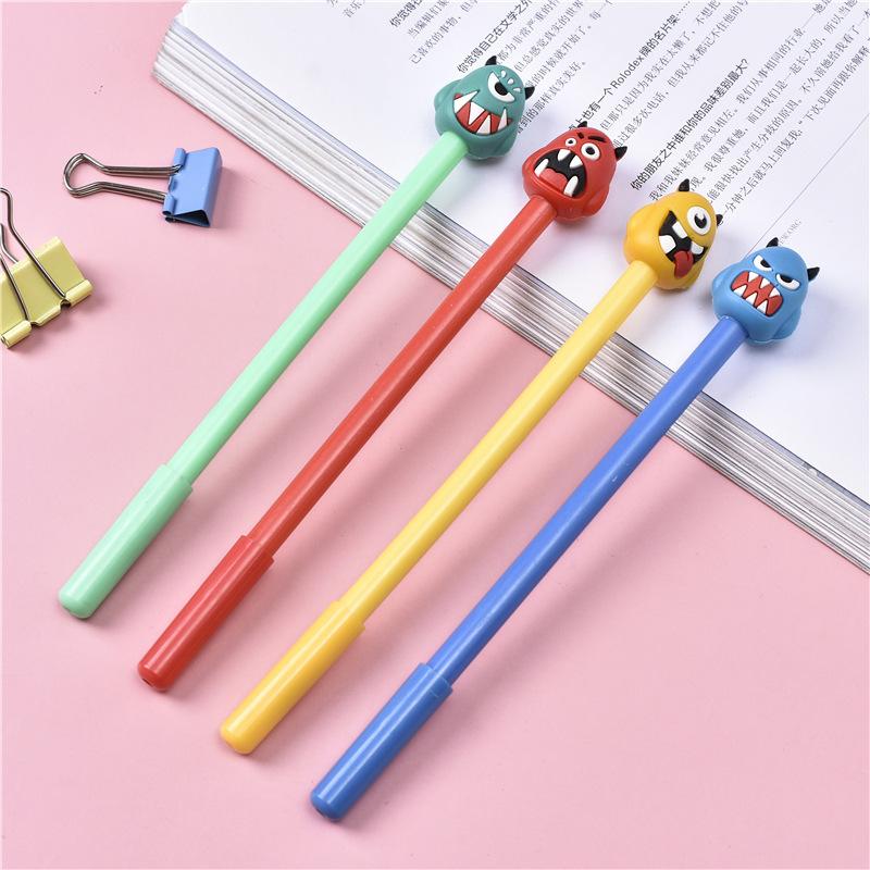 4pcs Ballpoint pen Creative Stationery Set Monster Show Teeth Design Ballpoint Pens Cartoon Water Signature Pens Neutral Ink
