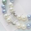 Vintage 16Mm Large Granular High Quality Blue Grey Green Artificial Crystal Pearl Necklace Clavicle