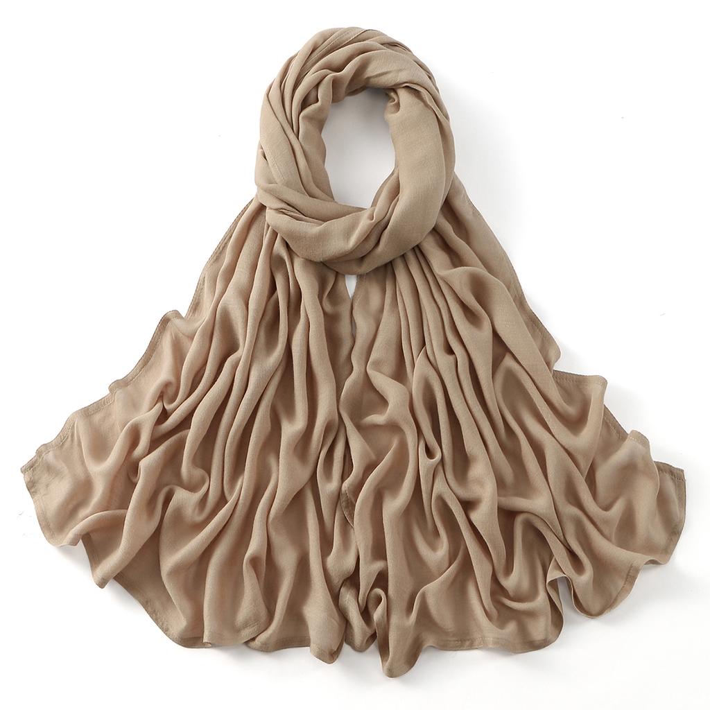 Muslim Modal Hijab Cotton Rayon Scarf for Women Double Stitching Wide Edge Rayon Shawl Islamic Thin Soft Viscose Turban Headband