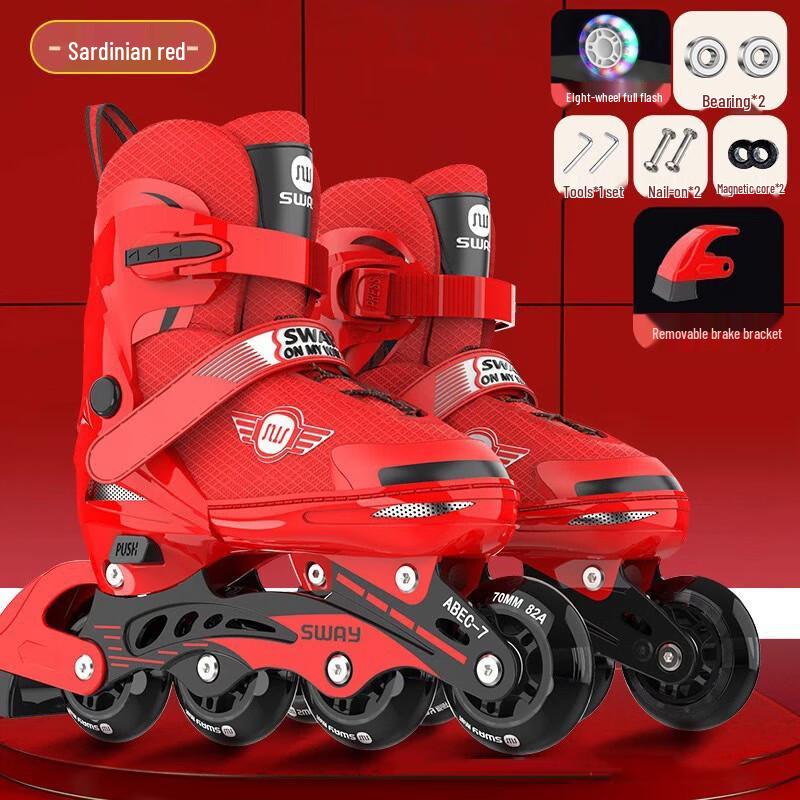 Sway Professional Kids Adjustable Flashing Roller Skates Adjustable 27-30