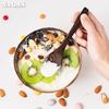 Natural Coconut Bowl Set Handmade Wooden Tableware Wood Spoon Dessert Fruit Salad Mixing Ramen Storage Bowl Kitchen Tableware